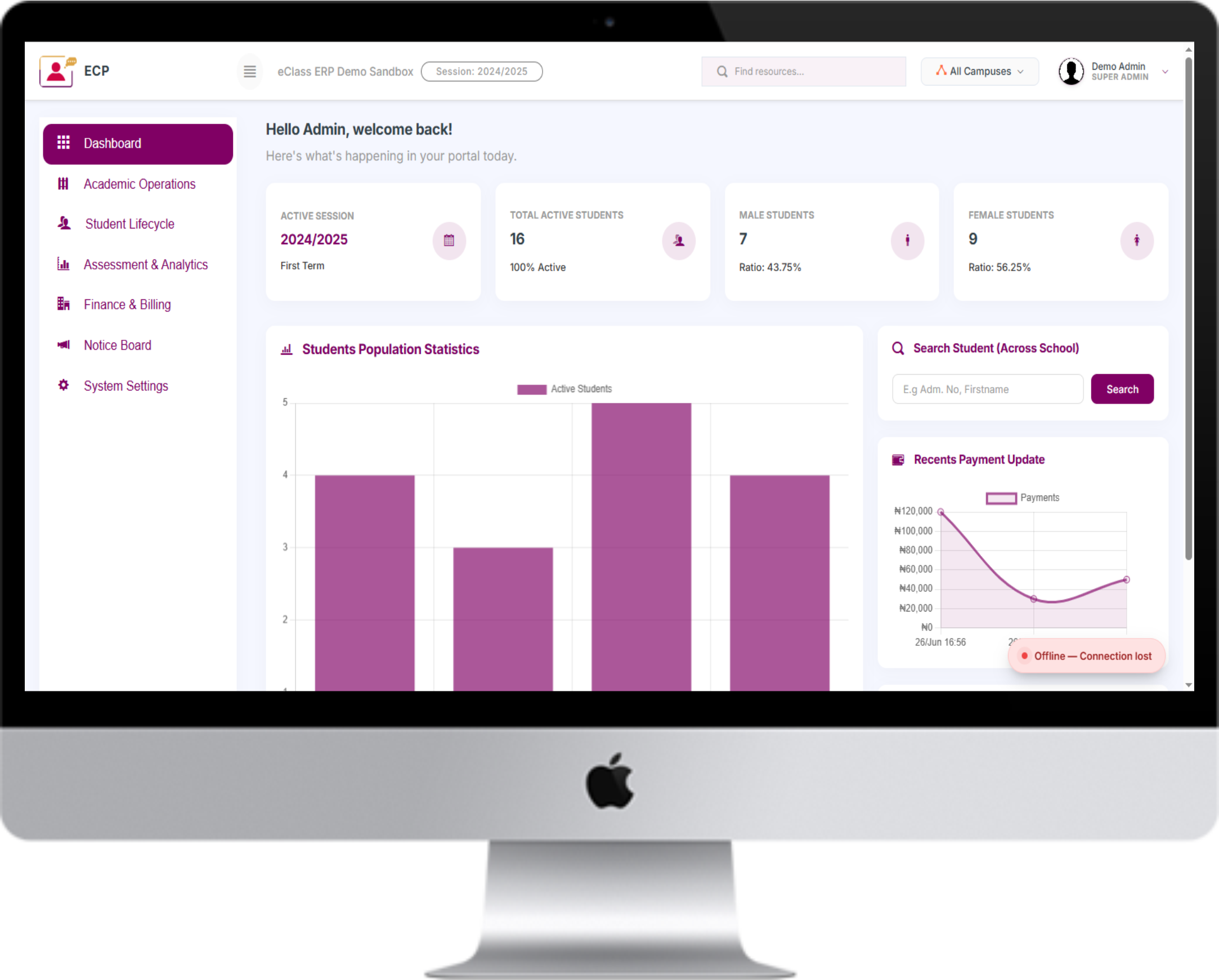 eClass ERP Dashboard